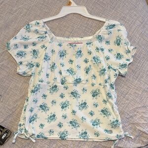 Limited Too Blue Floral Blouse girls